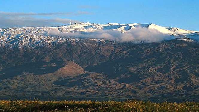 snow on top of Mauna Kea