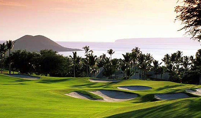 Grand Wailea golf course at sunset